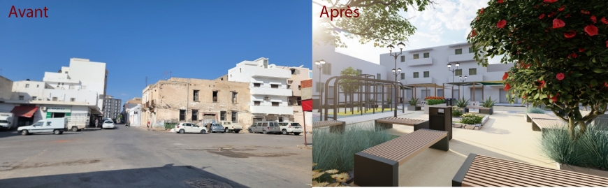 أشغال تهيئة ساحة غاريبالدي وشارع فيكتور هوغو بسوسة: مشروع حضري شامل في خدمة النساء والمجتمع